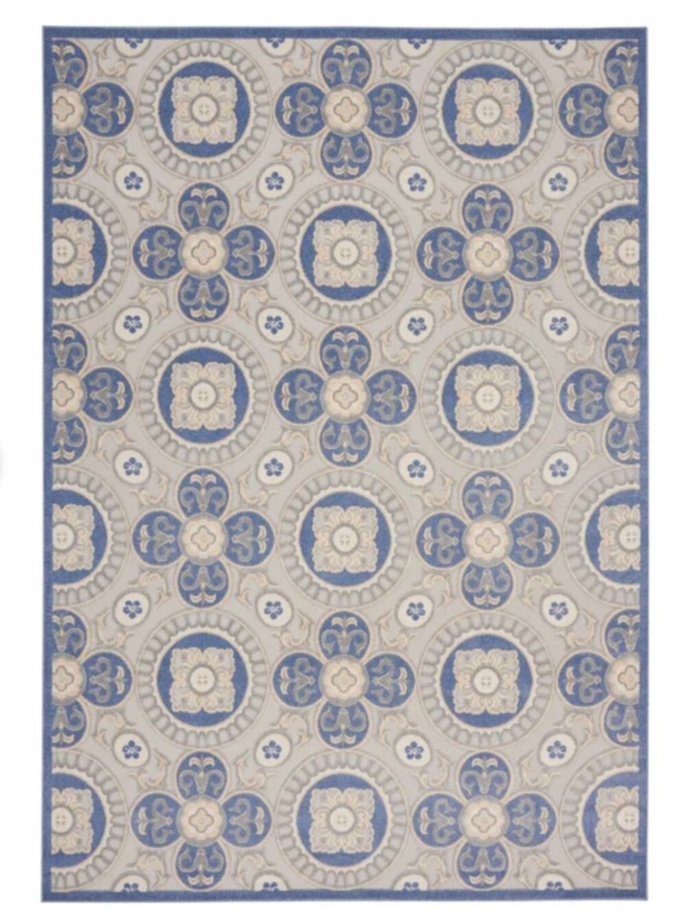 7’ x 10’/ Nourison Veranda Indoor/Outdoor Area Rug, Versailles,
